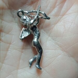 Solid Sterling Silver Cupid Pendant